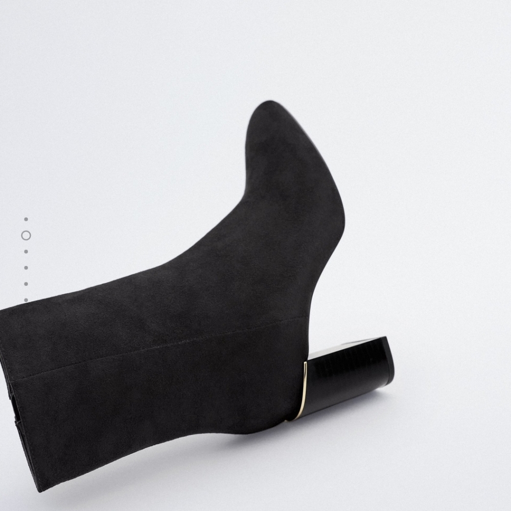 Zara faux suede heeled ankle boots - Picture 5 of 5